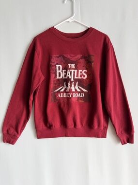 The Beatles Abbey Road Graphic Sweatshirt Red Floral Women’s L – Vintage Style